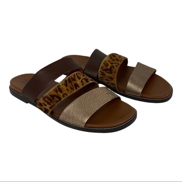 NEW Naturalizer Kellie Slide Sandals Leather Comfort Slip On Slides Size 10 Boho - Picture 3 of 9